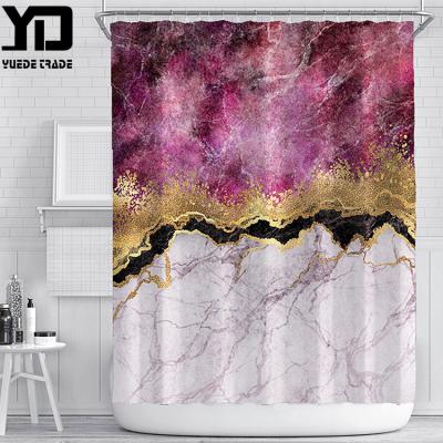 China New Style Marble Modern Shower Curtain Polyester Luxury Shower Curtain With Lower Price for sale