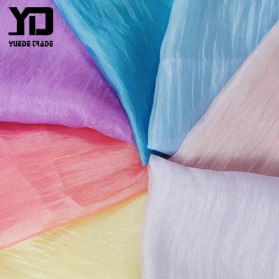 China Factory sales breathable lightweight and breathable polyester organza window screen chiffon fabric for Hanfu for sale