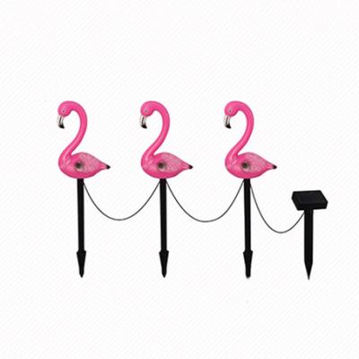 China Christmas 3 in 1 Solar Led Pathway Lights Outdoor Decorative Flamingo Stake Lights Lawn Yard Landscape Garden Waterproof Light for sale