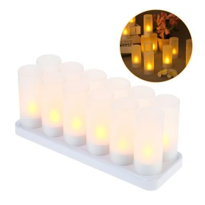 China Modern Yellow Blink Led Candles Rechargeable Light Battery Thank You Romantic Candle Light Holder For Valentine's Day for sale