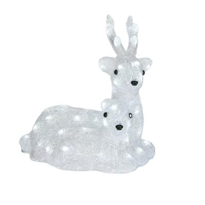 China ALWAYS Modern Factory Selling White Christmas Outdoor Reindeer LED Acrylic Lights for sale