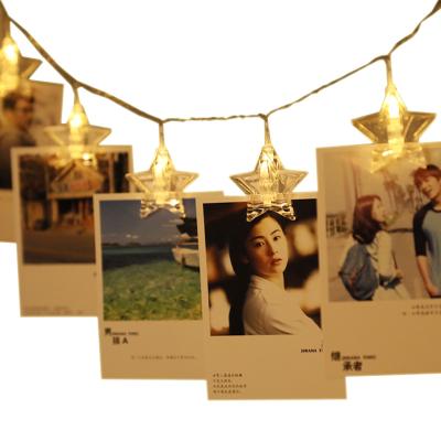 China Star String Lights Festival Room Decoration1.5m 10LED Star Card Photo Clip Christmas Led String Light for sale