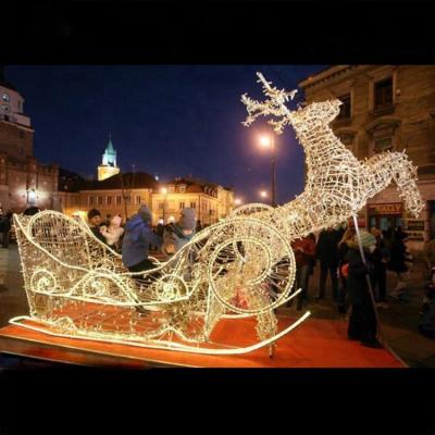 China 3D Outdoor Running Acrylic Pattern Light Christmas Strip 3D Reindeer LED Pattern Lights for sale