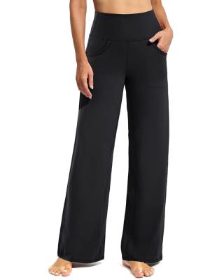 China Breathable Wide Leg Pants for Women Yoga Pants with Pockets Loose Lounge Sweatpants Petite/Regular/Tall for sale