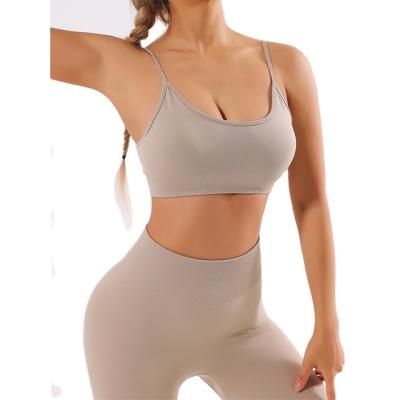 China Breathable cross waist Supplier Quick Drying Breathable Compression Sports Bra Leggings Set Women's Fitness Activewear Yoga Set for sale