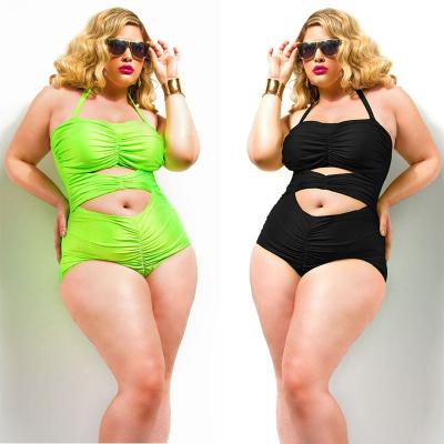 China Plus Size 2024 New Product Factory Wholesale Beach Large Size Swimsuit Integrated Bikini Covering Belly Slim Girl One Piece Swimsuit for sale