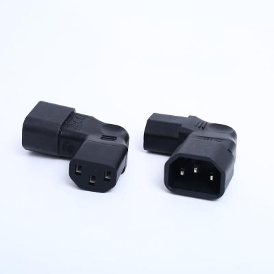 China LAPTOP Regular Quality C14 To C13 Turn Left 3 Pin IEC 320 Power Adapter Connector Plug for sale