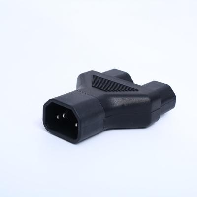 China Safe LAPTOP Quality Laptop IEC Y 1*C14 Male To 2*C13 Power Adapters Connector Plug for sale