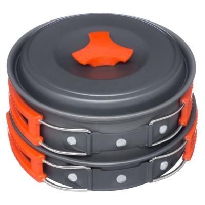 China Hot Selling Outdoor Aluminum Alloy Camping Cookware Sets Cooking New Compatible Set Pot Mess Kit Connector for sale