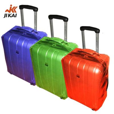 China Eco-friendly PVC Transparent Luggage Cover Colorful Clear Suitcase Protector Cover With Free Travel Bag for sale