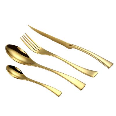 China The Sustainable Cutlery Set,Kaya Gold Cutlery Set,Reusable Restaurant Flatware Set Food Grade 18 10 Stainless Steel PVC Bags/Gift Box Accepatable for sale