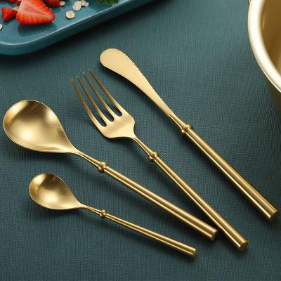 China Matte Stainless Steel Cutlery Set Luxury Viable For Wedding.Restaurant Silverware Set, Flatware Set For Dinner for sale