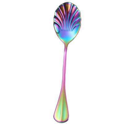 China Sustainable Stainless Steel Pearly Spoon For Cafe Dessert Ice Cream for sale