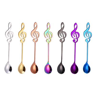 China Sustainable High Quality Stainless Steel Musical Note Teaspoon for sale