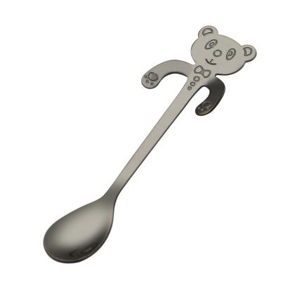 China Creative Viable Panda Hanging Spoon Stainless Steel Spoon for Tea Coffee Salad Dessert Cutlery Spoon for sale