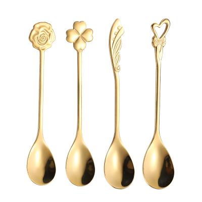 China Sustainable Creative 304 Stainless Steel Spoon For Coffee Tea Salad Dessert Spoon Set With Case for sale