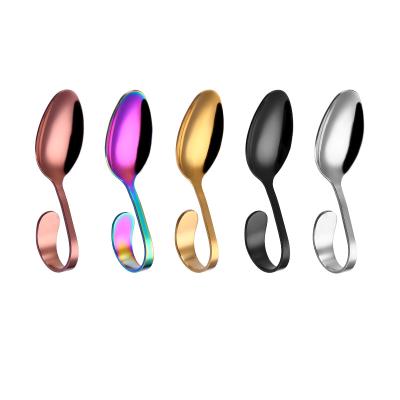 China Curved Viable Handle Stainless Steel Spoon For Soup Serving Spoon For Party Restaurant Hotel for sale