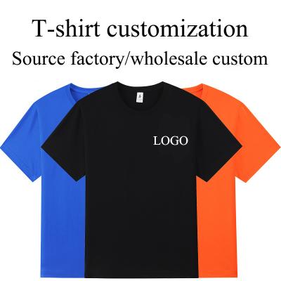 China Round neck short sleeve cotton short sleeve T-shirt printed logo manufacturing culture diy company advertising shirt for sale