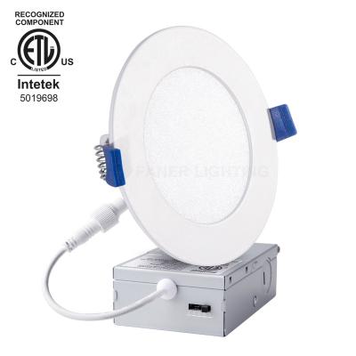 China Modern 5cct 4 Inch Panel Light Etl Led Slim Pot Light With Junction Box for sale