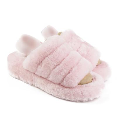 China Lightweight Furry Winter Warm Slippers For Women Fox Hair Cute Plush Sandals Girls Fluffy Fur Slippers for sale