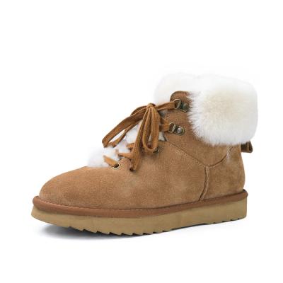 China 2022 Fashion Trend Logo Shoes Women's 100% Warm Stylish Snow Boots Winter Woolen Custom Design Suede Boots for sale