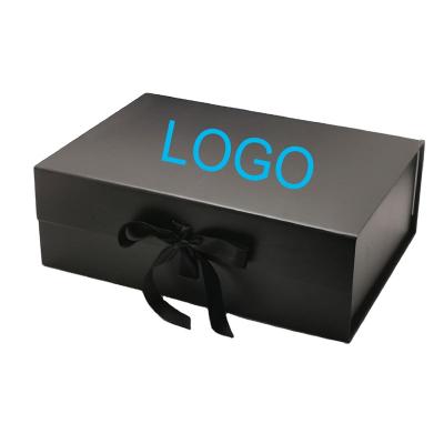 China Recycled Materials Black Wholesale Custom Logo Gift Wig Hair Extension Premium Luxury Cardboard Paper Magnetic Packing Box Customized Ribbon Art for sale