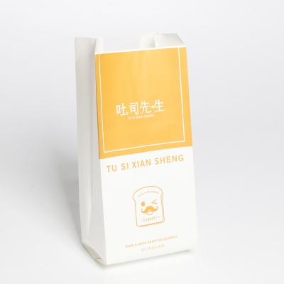 China Biodegradable Disposable Environmental Friendly Degradable Bakery Take Out Food Transparent Window Kraft Paper Bread Bag for sale