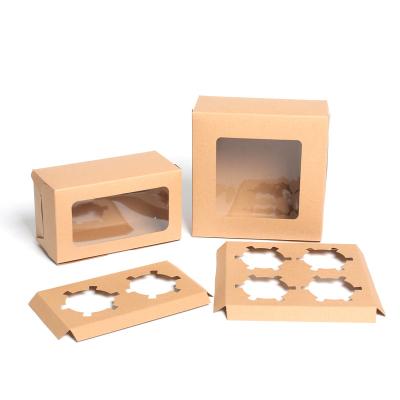 China Recycled Materials Factory Direct Supplier Can Customize Transparent Window With Card Slot Square Cake Dessert Box for sale