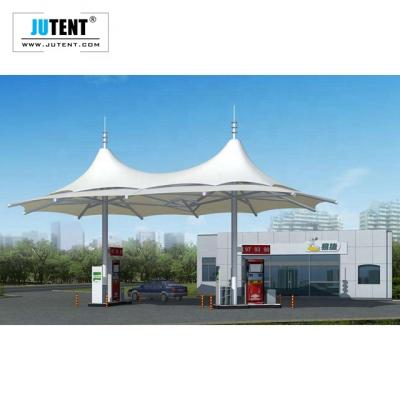 China Waterproof Flame Retardant Outdoor Steel Structure Car Parking Roof Fabric Jutent UV-resistance UV-resistance Shade Tensile Fabric Structures for sale