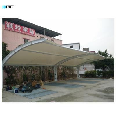 China Woven Fabric Design Luxury Car Shade Cantilever Parking Car Parking Tensile Structure Parking Lot for sale