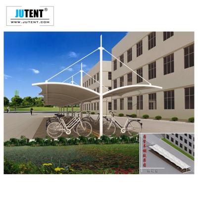 China Waterproof UV-Resistance Flame Retardant Outdoor Taut Membrane Sun Shade For Motorcycle / Bicycle Parking Shed for sale