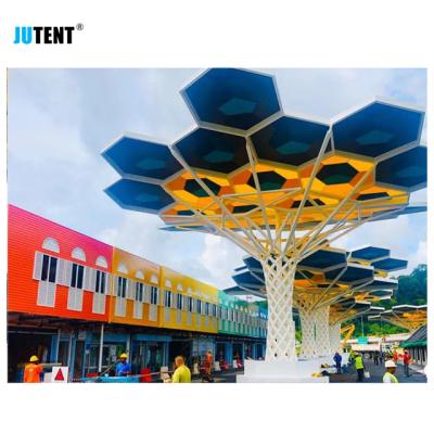 China Etfe Tensile Membranes Back To Tensile Strength Woven Fabric 2020 Awning Roof for sale