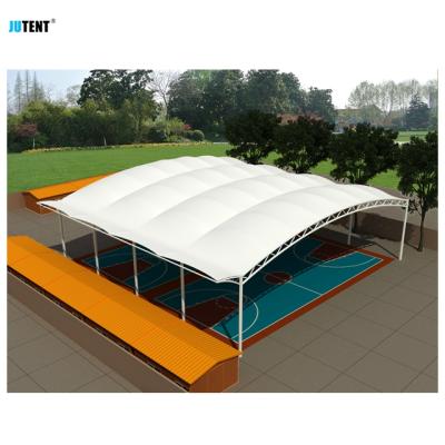 China Fabric Tensile Structure Jutent Structural Offer Roofing Turnkey Solution For Basketball Court Canopy Tennis Court Canopy for sale