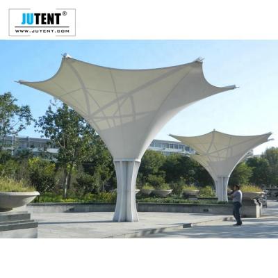 China Waterproof Fireproof High Quality Architecture Park Landscape Tent Membrane Roof UV-Resistance PVDF Tensile Structure For Scenic Area for sale