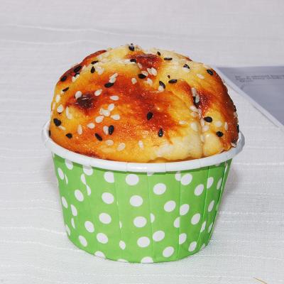 China Factory Price Disposable Colorful Dots Bakest Roll Cake Paper Cupcake Greaseproof Coated Wrappers Cake Wrappers for sale