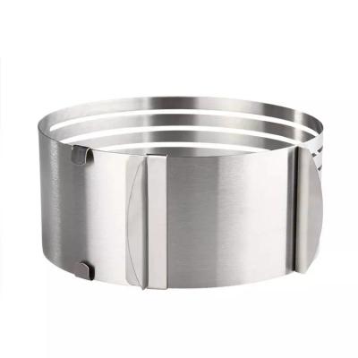 China Bakest Stainless Steel Mousse Adjustable Ring Cake Viable Layered Baking Mold for sale