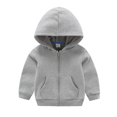 China new Anti-wrinkle children's solid color cashmere zipper custom own brand boys and girls hoodies high quality sweatshirts for sale