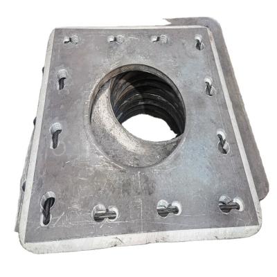 China MS Mild Steel Industrial Square Carbon Steel Forged Flat Flange End Plate For Square Concrete Pile for sale