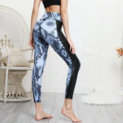 China Antibacterial Sports Tights Tights Snakeskin High Waist Yoga Pants Gaiters for sale