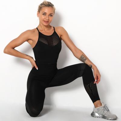 China Wholesale Women's Sportswear Seamless Women's Yoga Tights Kit Seamless Sports Gym Sports Bra Breathable Workout Set Sexy OEM Cavity Uniform for sale