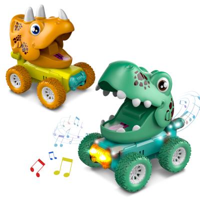 China Safe To Play Cheap Cute Small PVC Plastic Animal Dinosaur Toys Pull Back Cars for sale