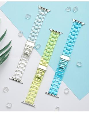 China Fashion transparent luxury popular watch strap\dress for Se 6/5/4/3/2/1,fashion resin apple watch band,apple watch hot products 38mm,40mm,42mm,44mm for sale