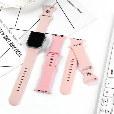 China Skin Friendly Silicone Strap For Apple Watch Band 38mm, 40mm, 42mm, 44mm Outdoor Sports Watch Band For Apple Watch Series SE 6 5 4 3 2 1 for sale