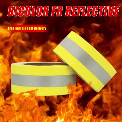 China Washable Yellow Flame Retardant Cotton Flame Retardant Reflective Fabric For Firesuit Workwear for sale