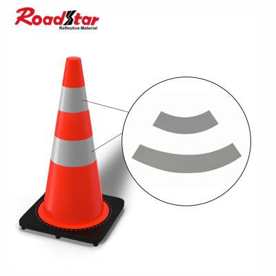 China High Visibility Flexible Diy DIY Fabric Sticker Flexible Reflective Silver Tape For Traffic Cone for sale