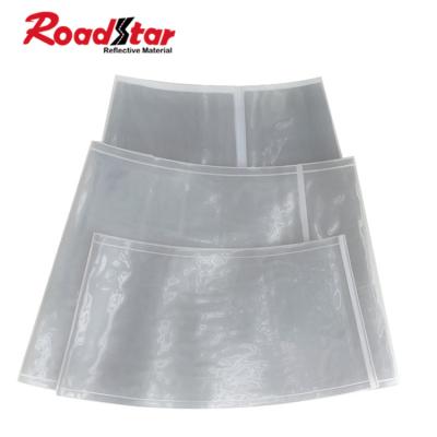 China High Reflective Striped Plastic Traffic Cone Cover for sale