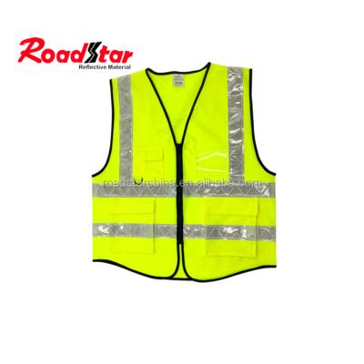 China New High Visibility Low Road Signage Style Stretch Wire Safety Reflective Vest for sale