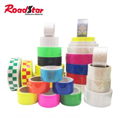 China Work Wear Custom White Prismatic Sew On PVC Reflective Tape For Apparel for sale