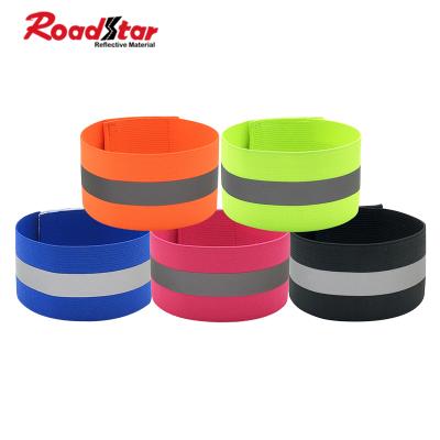 China Durable High Visibility Safety Elastic Reflective Running Arm Band For Walkers for sale