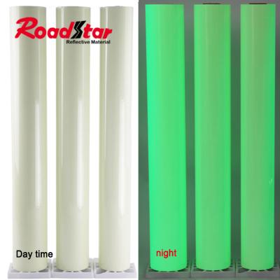 China Customized Bright Tearable Glow In Dark Vinyl Roll For Exit Sign for sale